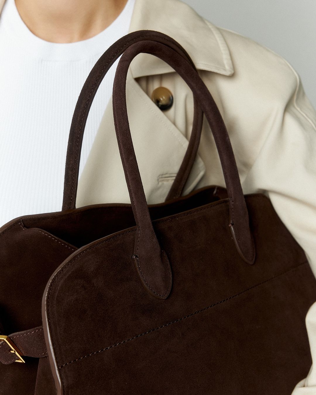 Madeline Suede Bag - Dark Brown