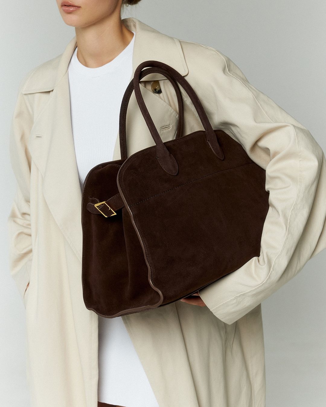 Madeline Suede Bag - Dark Brown